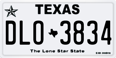 TX license plate DLO3834