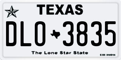 TX license plate DLO3835