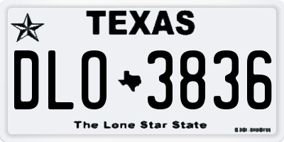 TX license plate DLO3836
