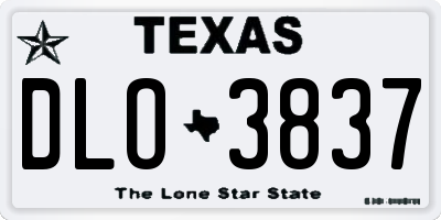 TX license plate DLO3837