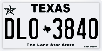 TX license plate DLO3840