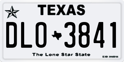 TX license plate DLO3841