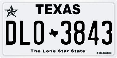 TX license plate DLO3843