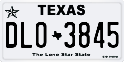 TX license plate DLO3845