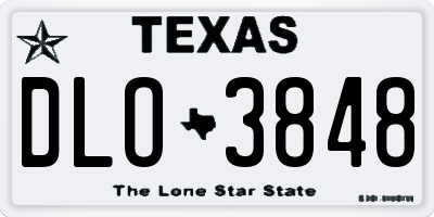TX license plate DLO3848