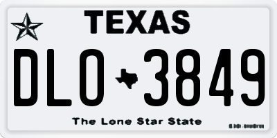 TX license plate DLO3849