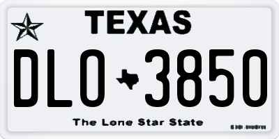 TX license plate DLO3850