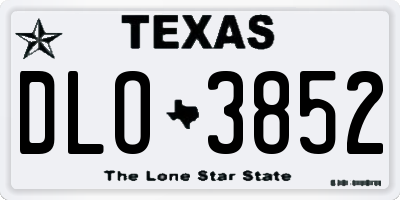 TX license plate DLO3852