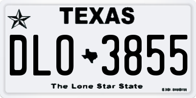 TX license plate DLO3855