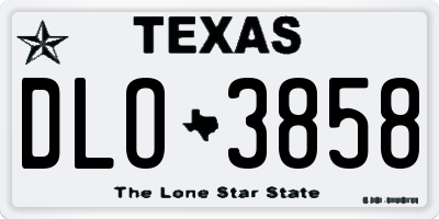 TX license plate DLO3858