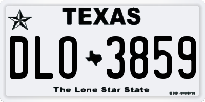TX license plate DLO3859