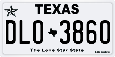 TX license plate DLO3860