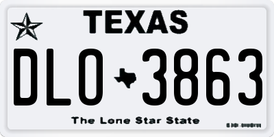 TX license plate DLO3863