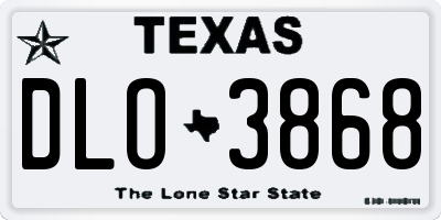 TX license plate DLO3868