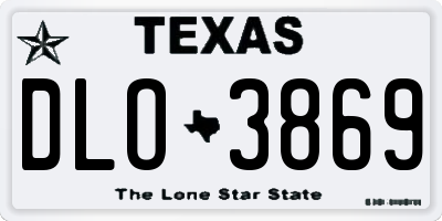 TX license plate DLO3869