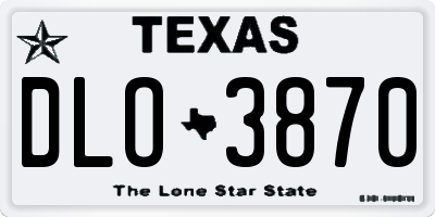 TX license plate DLO3870