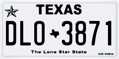 TX license plate DLO3871