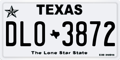 TX license plate DLO3872