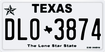TX license plate DLO3874