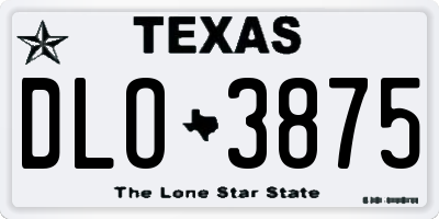 TX license plate DLO3875