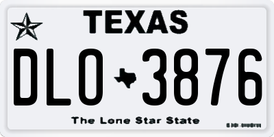 TX license plate DLO3876