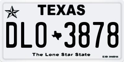 TX license plate DLO3878
