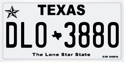 TX license plate DLO3880