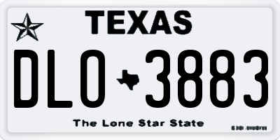 TX license plate DLO3883