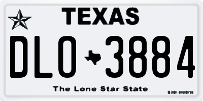 TX license plate DLO3884
