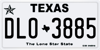 TX license plate DLO3885