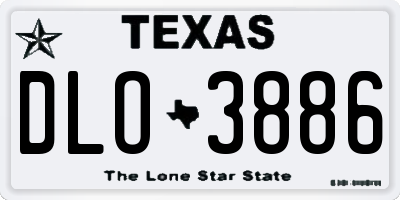 TX license plate DLO3886