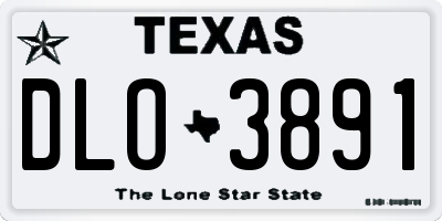 TX license plate DLO3891