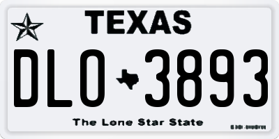 TX license plate DLO3893
