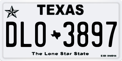 TX license plate DLO3897