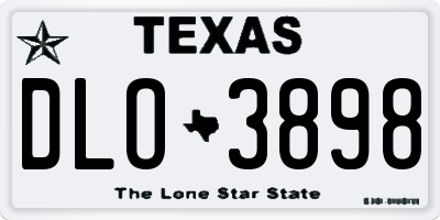TX license plate DLO3898