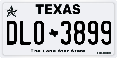 TX license plate DLO3899