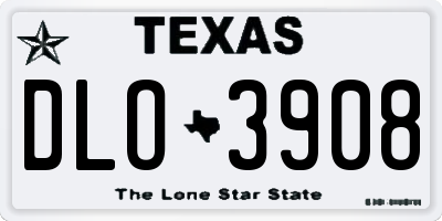 TX license plate DLO3908