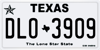 TX license plate DLO3909