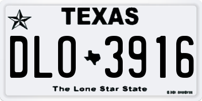 TX license plate DLO3916