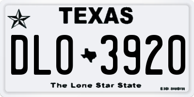 TX license plate DLO3920
