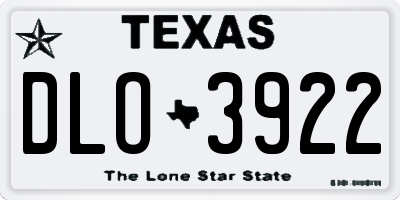 TX license plate DLO3922