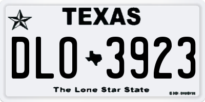TX license plate DLO3923