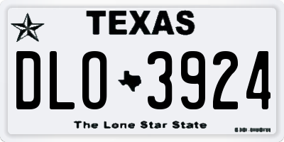 TX license plate DLO3924