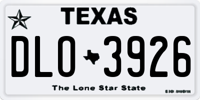 TX license plate DLO3926
