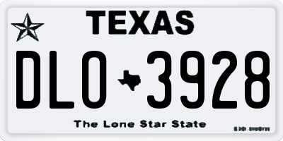TX license plate DLO3928