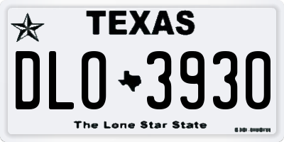 TX license plate DLO3930
