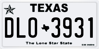 TX license plate DLO3931