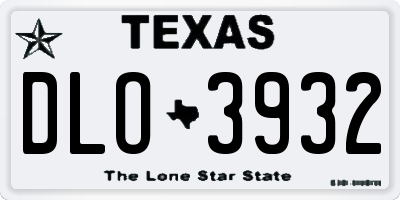 TX license plate DLO3932