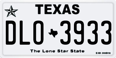 TX license plate DLO3933