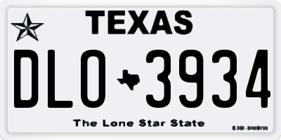 TX license plate DLO3934